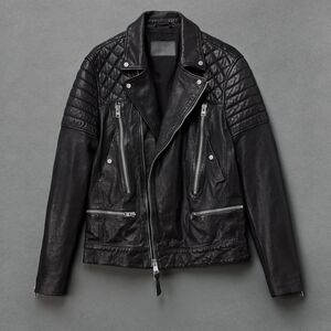 Men's Powell Leather Biker Jacket XXL All Saints Quilted